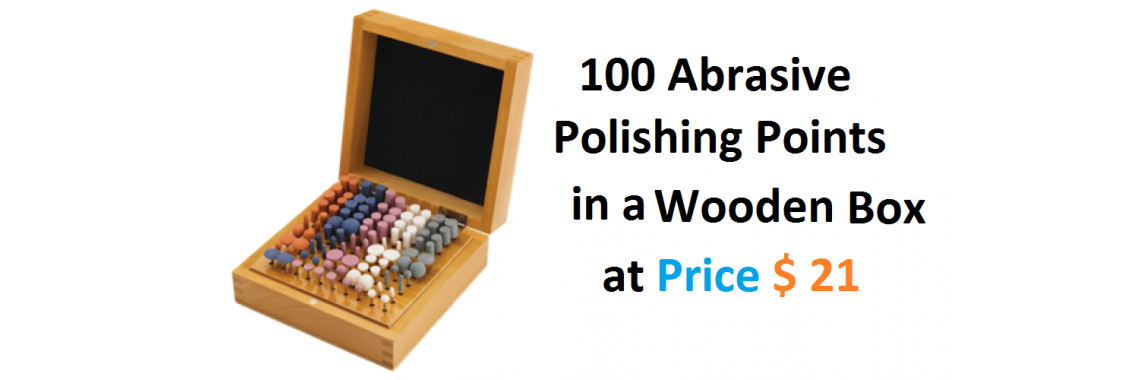 Abrasive Polishing Points in a Wooden Box