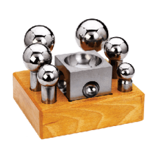 X-large Dapping Punch Set Of 6 With 3" Dapping Block On Hardwood Stand