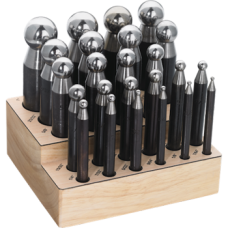 High Quality Doming Punch Set Of 24 On Wooden Stand.