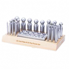 Dapping Punch Set of 24 with 24 Hole Dapping Block Set