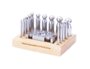 Dapping Punch Set of 14 with Designer Block on Wood Stand