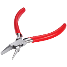 Plier 5" Flat / Round With Red Sleeves With Spring